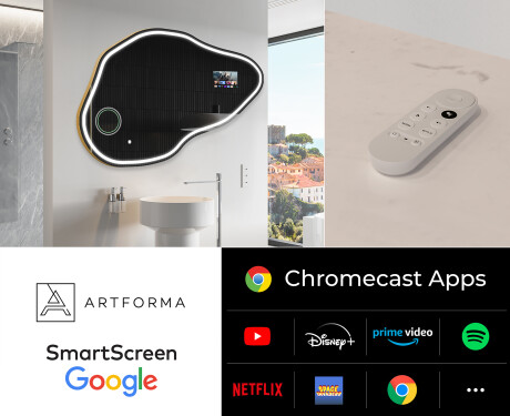 SMART nepravilno kopalniško ogledalo LED P223 Google #2