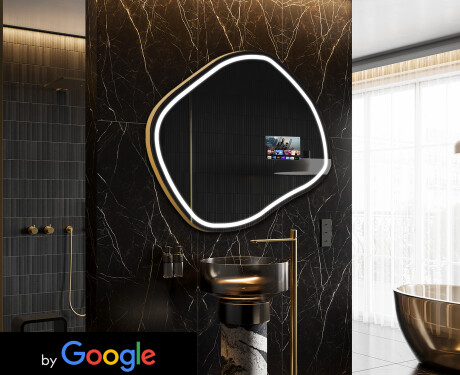 SMART nepravilno kopalniško ogledalo LED R223 Google