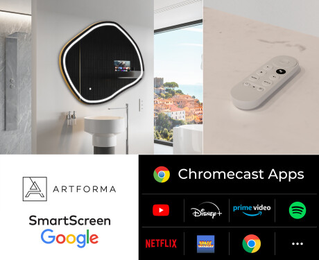 SMART nepravilno kopalniško ogledalo LED R223 Google #2