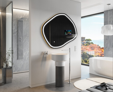 SMART nepravilno kopalniško ogledalo LED R223 Google #9