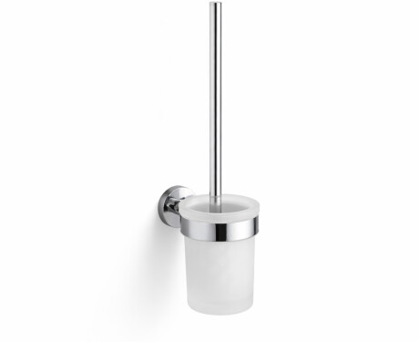 CLASSIC – viseča WC-krtača / posoda iz motnega stekla / krom