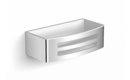 Koš 22x11x6 / bela plastična vložka / polirano jeklo