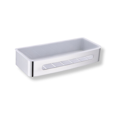 Koš 29x12x5,5 / polirano jeklo / bela plastična vložka #1