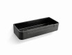 Košara 29x12x5,5 z elastičnim trakom / mat črna / črna plastična vložka