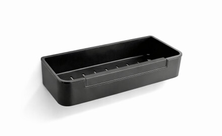 Košara 29x12x5,5 z elastičnim trakom / mat črna / črna plastična vložka