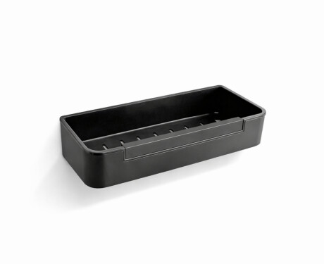 Košara 29x12x5,5 z elastičnim trakom / mat črna / črna plastična vložka