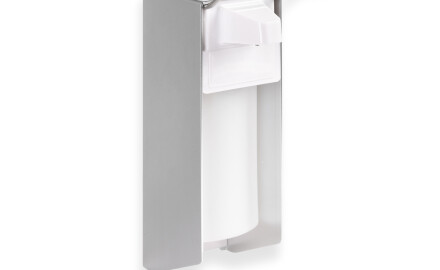 Dozirnik za razkuževalno tekočino 0,5 l z gumbom za upravljanje z komolcem / mat aluminij