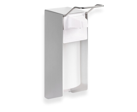 Dozirnik za razkuževalno tekočino 0,5 l z gumbom za upravljanje z komolcem / mat aluminij