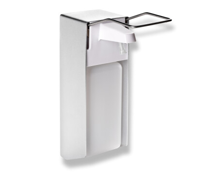 Dozirnik za razkuževalno tekočino 1,0 l z gumbom za upravljanje z komolcem / mat aluminij