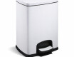 PREMIUM pravokotni koš s pedalom, 20 L, mehko zapiranje / bel