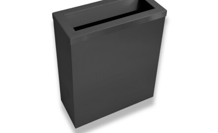 Koš za smeti 25 l, pokrov z odprtino za odlaganje odpadkov / nerjaveče jeklo, mat črna barva