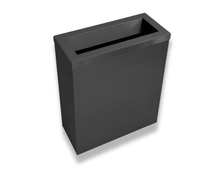 Koš za smeti 25 l, pokrov z odprtino za odlaganje odpadkov / nerjaveče jeklo, mat črna barva