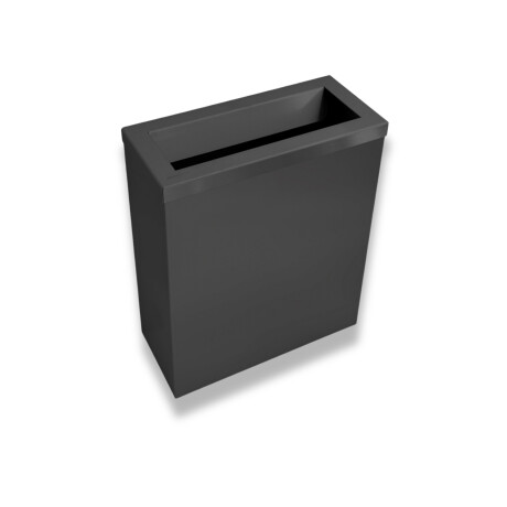 Koš za smeti 25 l, pokrov z odprtino za odlaganje odpadkov / nerjaveče jeklo, mat črna barva #1