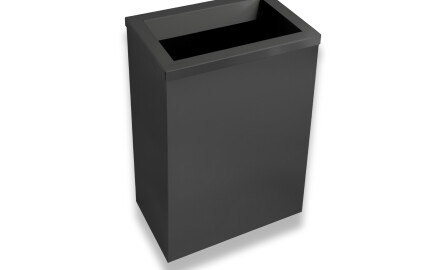 Koš za smeti 50 l, pokrov z odprtino za odlaganje odpadkov / nerjaveče jeklo, mat črna barva