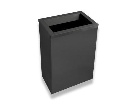 Koš za smeti 50 l, pokrov z odprtino za odlaganje odpadkov / nerjaveče jeklo, mat črna barva