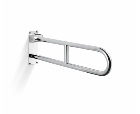 Podporna ročaj za osebe s posebnimi potrebami, Ø32, ukrivljen in nagibljiv, STANDARD – 70 cm / polirano nerjaveče jeklo