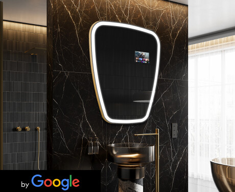 SMART nepravilno kopalniško ogledalo LED Z222 Google