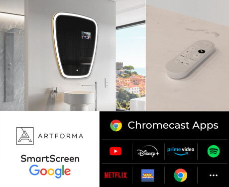 SMART nepravilno kopalniško ogledalo LED Z222 Google #2