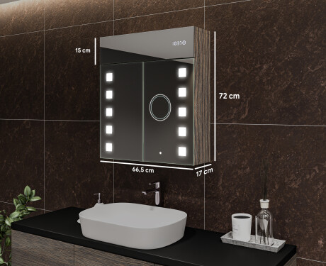LED osvetljena ogledalna omarica - L03 Emily 66,5 x 72cm #2