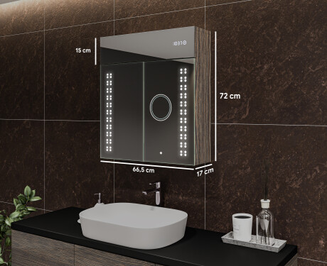 LED osvetljena ogledalna omarica - L55 Emily 66,5 x 72cm #2