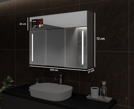 Smart LED osvetljena ogledalna omarica - L02 Sarah 100 x 72cm #3