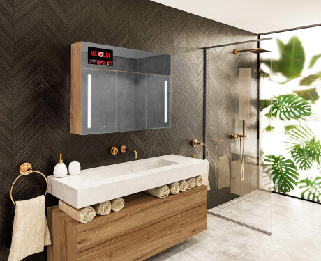 Smart LED osvetljena ogledalna omarica - L02 Sarah 100 x 72cm #7