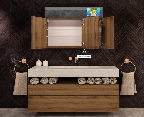 Smart LED osvetljena ogledalna omarica - L02 Sarah 100 x 72cm #9