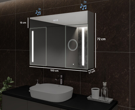 LED osvetljena ogledalna omarica - L02 Emily 100 x 72cm #2