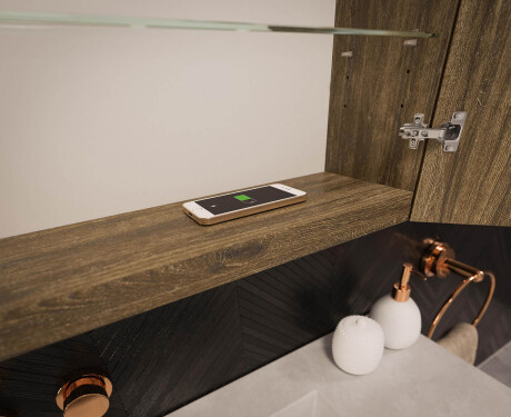 Stenska kopalniška omarica z LED ogledalom L02 Emily 100 x 72 cm v barvi San Marino #12