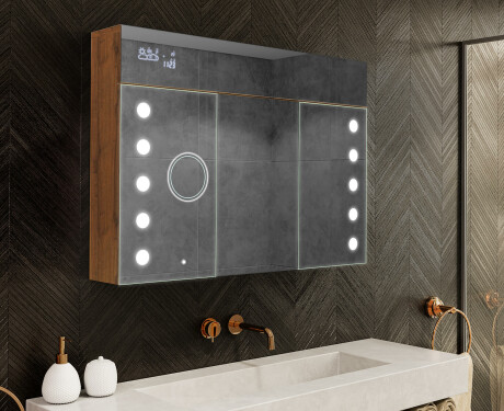 LED osvetljena ogledalna omarica - L06 Emily 100 x 72cm