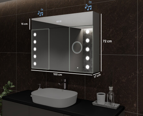 LED osvetljena ogledalna omarica - L06 Emily 100 x 72cm #2