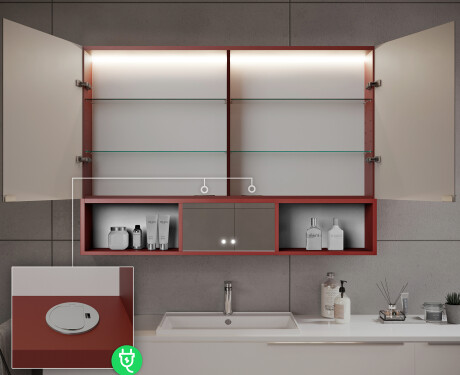 LED kopalniška omarica Emma - 2 vrata 100 x 72 cm #10