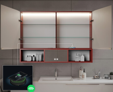 LED kopalniška omarica Emma - 2 vrata 100 x 72 cm #9