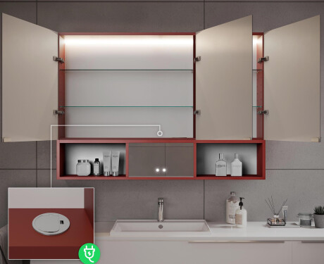 LED kopalniška omarica Emma - 3 vrata 100 x 72 cm #10