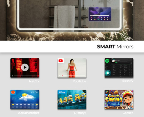 Oblikovalsko osvetljeno LED kopalniško ogledalo L147 #3