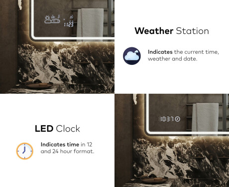 Oblikovalsko osvetljeno LED kopalniško ogledalo L147 #7