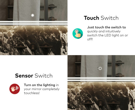 Oblikovalsko osvetljeno LED kopalniško ogledalo L148 #9